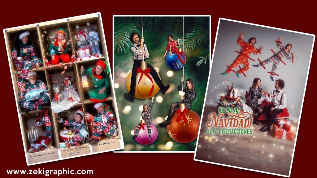 Poster Navidad Familia Fotografo Murcia Zekigraphic