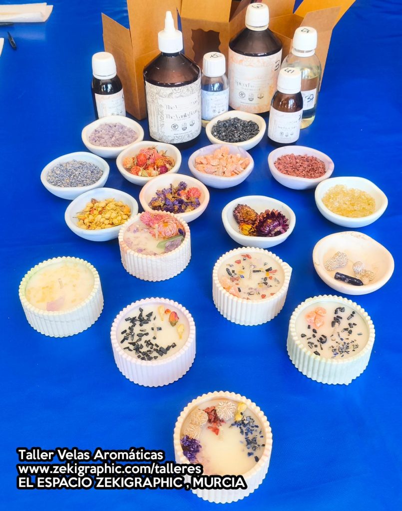 Taller de velas artesanales en espacio creativo alquiler por horas en Murcia